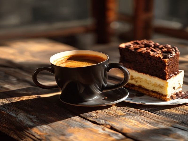 Coffee mug with cake