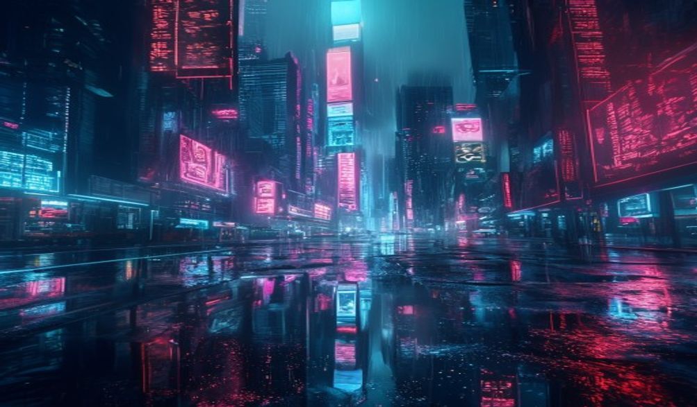 Cyberpunk neon cityscape